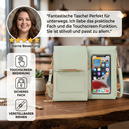 Touchscreen-Umhängetasche für das Handy – Kompaktes Etui für Handy, Schlüssel und das Nötigste