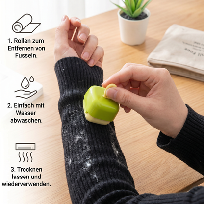 Tragbarer und wiederverwenbarer Fusselroller