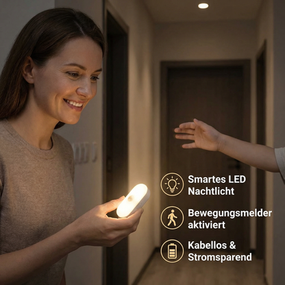 Smartes LED Nachtlicht mit Bewegungsmelder – Mini, kabellos & stromsparend