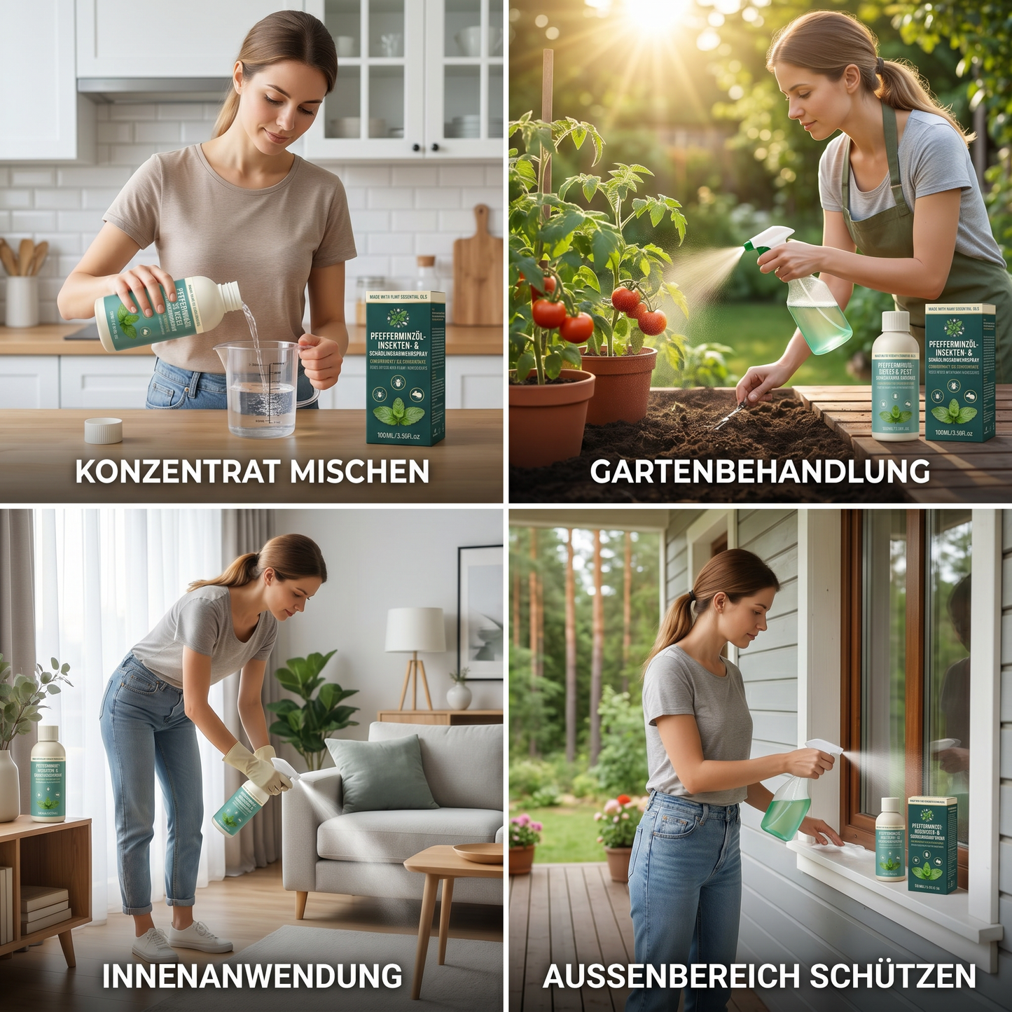 Pfefferminzöl-Insekten- & Schädlingsabwehrspray – Für Haus & Garten