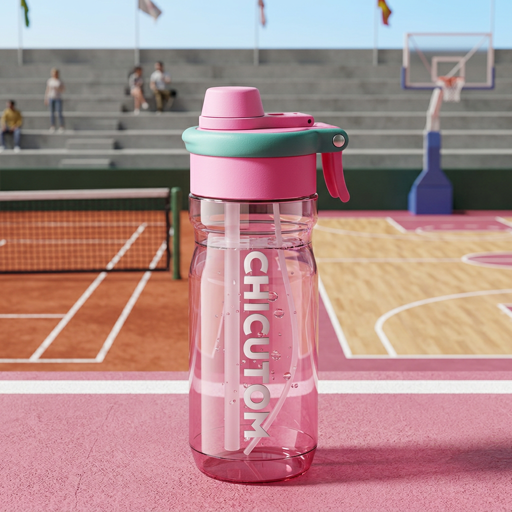 2-in-1 Sport-Trinkflasche mit Sprühfunktion & Strohhalm – Großes Fassungsvermögen & auslaufsicher