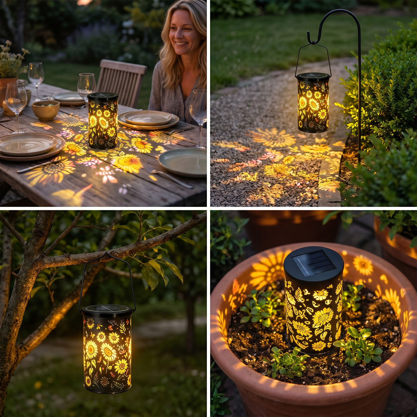 Solar-Sonnenblumenlaterne – Wasserdichte Gartenleuchte für den Außenbereich