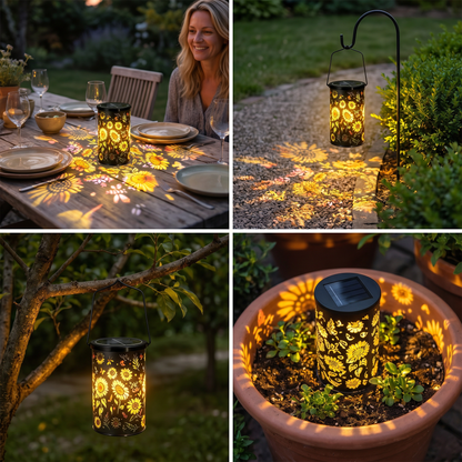 Solar-Sonnenblumenlaterne – Wasserdichte Gartenleuchte für den Außenbereich