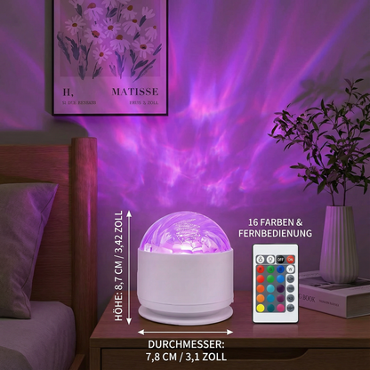 LED Nordlicht-Projektorlampe – 16 Farben & Fernbedienung