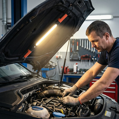 LED Akku-Arbeitslampe 3000 Lumen – Magnetfuß & Haken, 360° drehbar