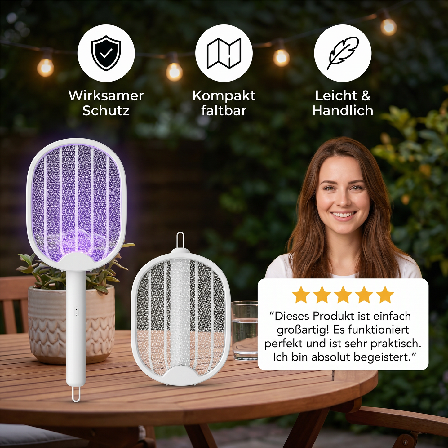 Faltbarer elektrischer Mückenvernichter mit UV-Licht