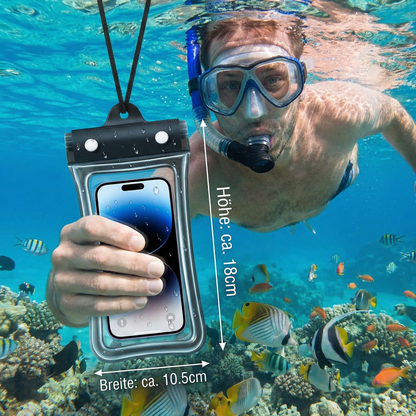 Wasserdichte Handyhülle – Transparenter Touchscreen Beutel mit Umhängeband für Strand, Schwimmen & Tauchen